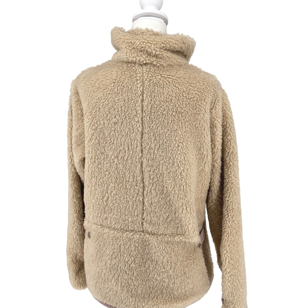 Patagonia Women's Fleece Jacket Cozy Sherpa Full Zip Tan Beige Size Large EUC - Picture 7 of 15